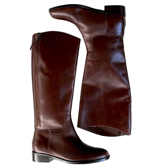 Like New Cole Haan Leather Arlington Riding Knee High Boots Brown Sz 6 Rtl. $398 - Picture 1 of 11
